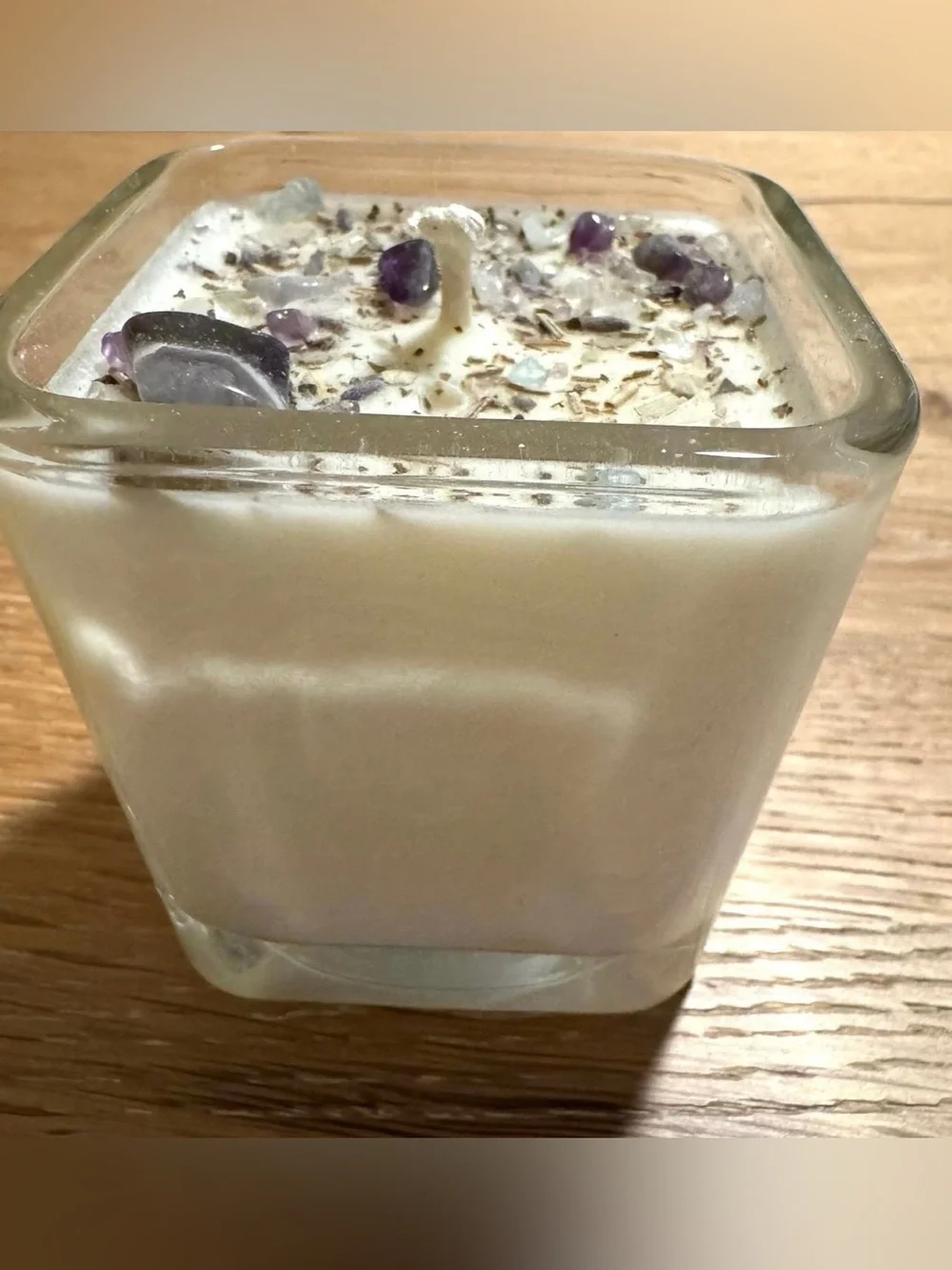 New Moon Beginnings Peaceful Home Crystal Soy Glass Candle 7.5 ounce New
